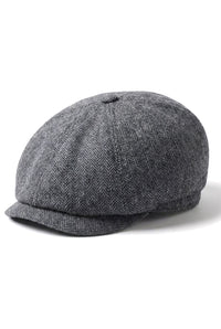 Men's Herringbone Newsboy Classic Flat Cap - Grey