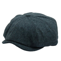 Men's Herringbone Newsboy Classic Flat Cap - Olive