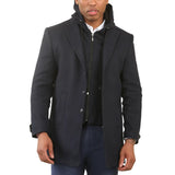 Men's Hooded Wool Blend Classic Overcoat