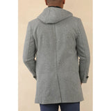 Men's Hooded Wool Blend Classic Overcoat