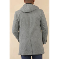 Men's Hooded Wool Blend Classic Overcoat