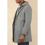 Men's Hooded Wool Blend Classic Overcoat