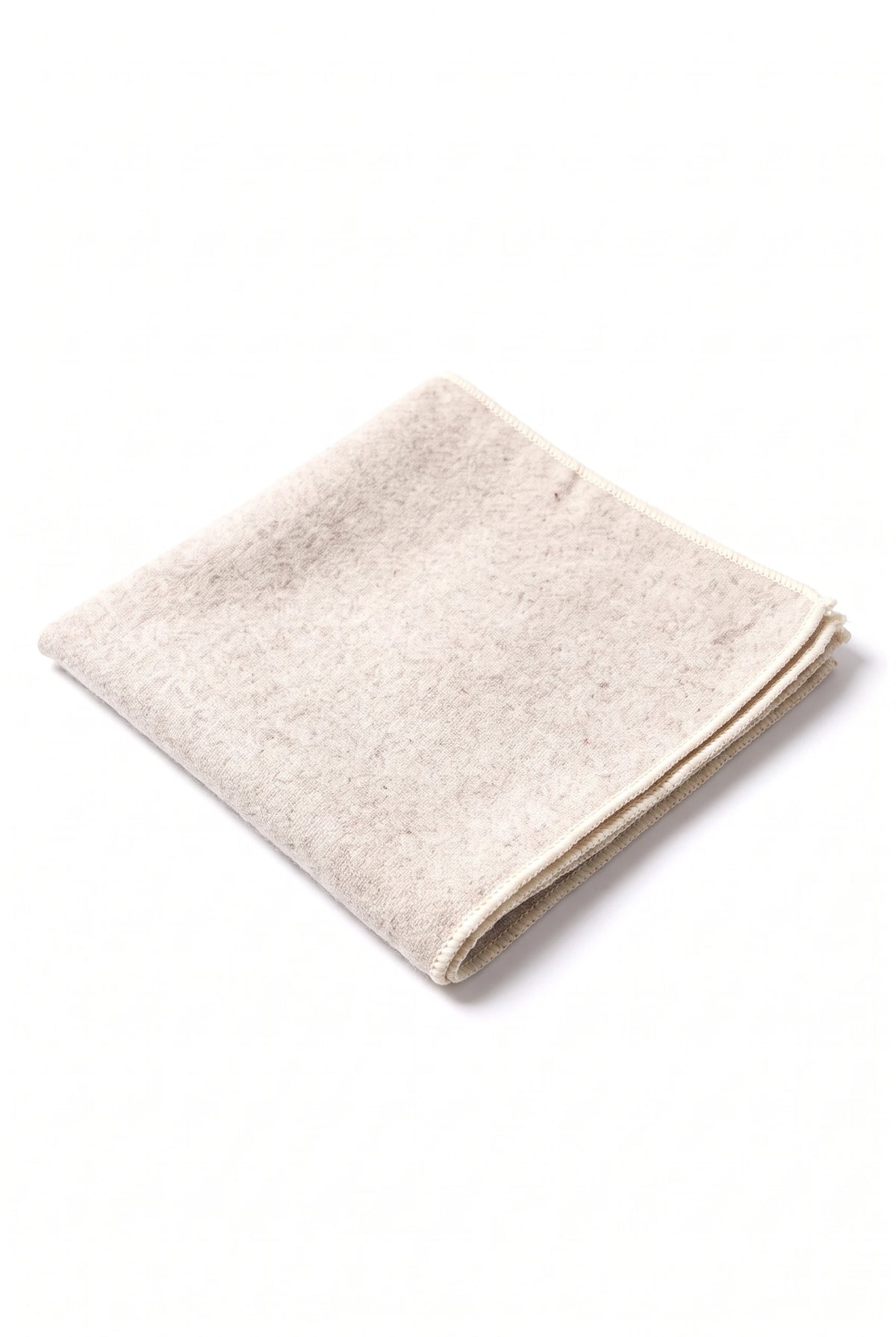 Men’s Ivory Tweed Wool Blend Pocket Square