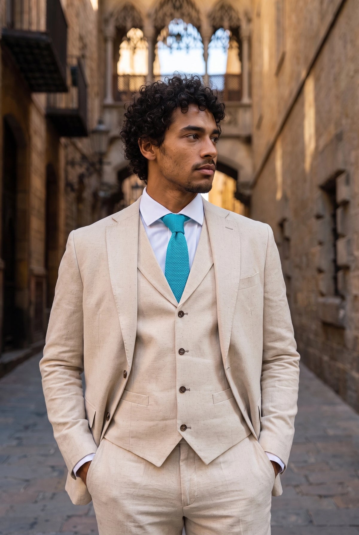 Men’s Light Blue Knitted Tie