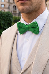 Men’s Light Green Knitted Bow Tie