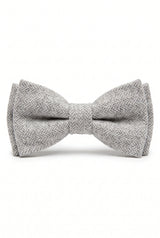 Men’s Light Grey Tweed Bow Tie