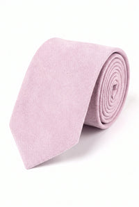 Men’s Light Pink Suede-Finish Tie