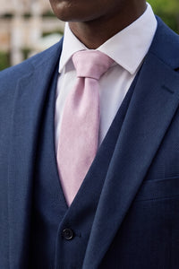Men’s Light Pink Suede-Finish Tie