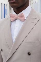 Men’s Light Pink Tweed Wool Blend Bow Tie
