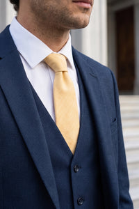 Men’s Light Yellow Suede-Finish Tie