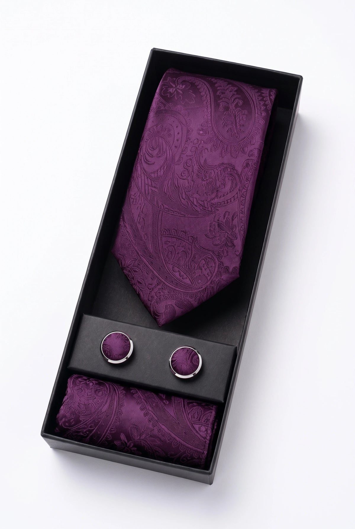 Men’s Lilac Paisley Tie Gift Set