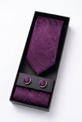 Men’s Lilac Paisley Tie Gift Set