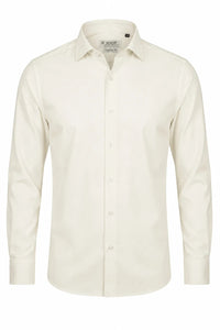 Men's Long Sleeve Button-Down Dress Shirt - Cream