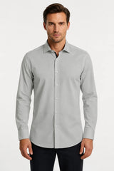 Men's Long Sleeve Button-Down Dress Shirt - Grey