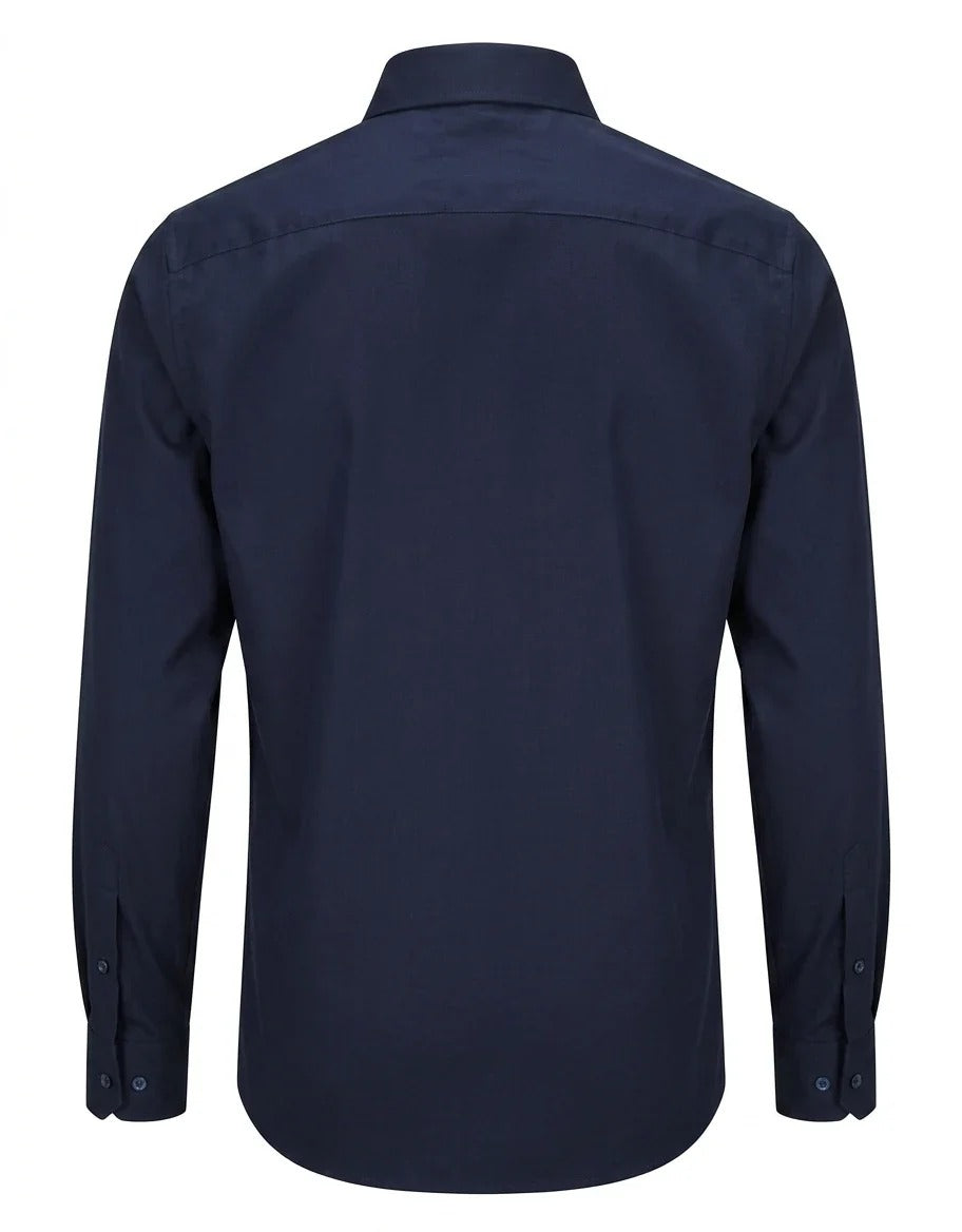 Men's Long Sleeve Button-Down Dress Shirt - Navy
