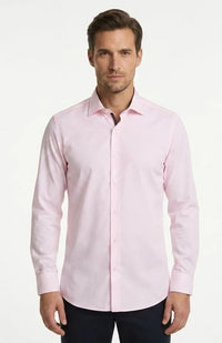 Men's Long Sleeve Button-Down Dress Shirt - Pink