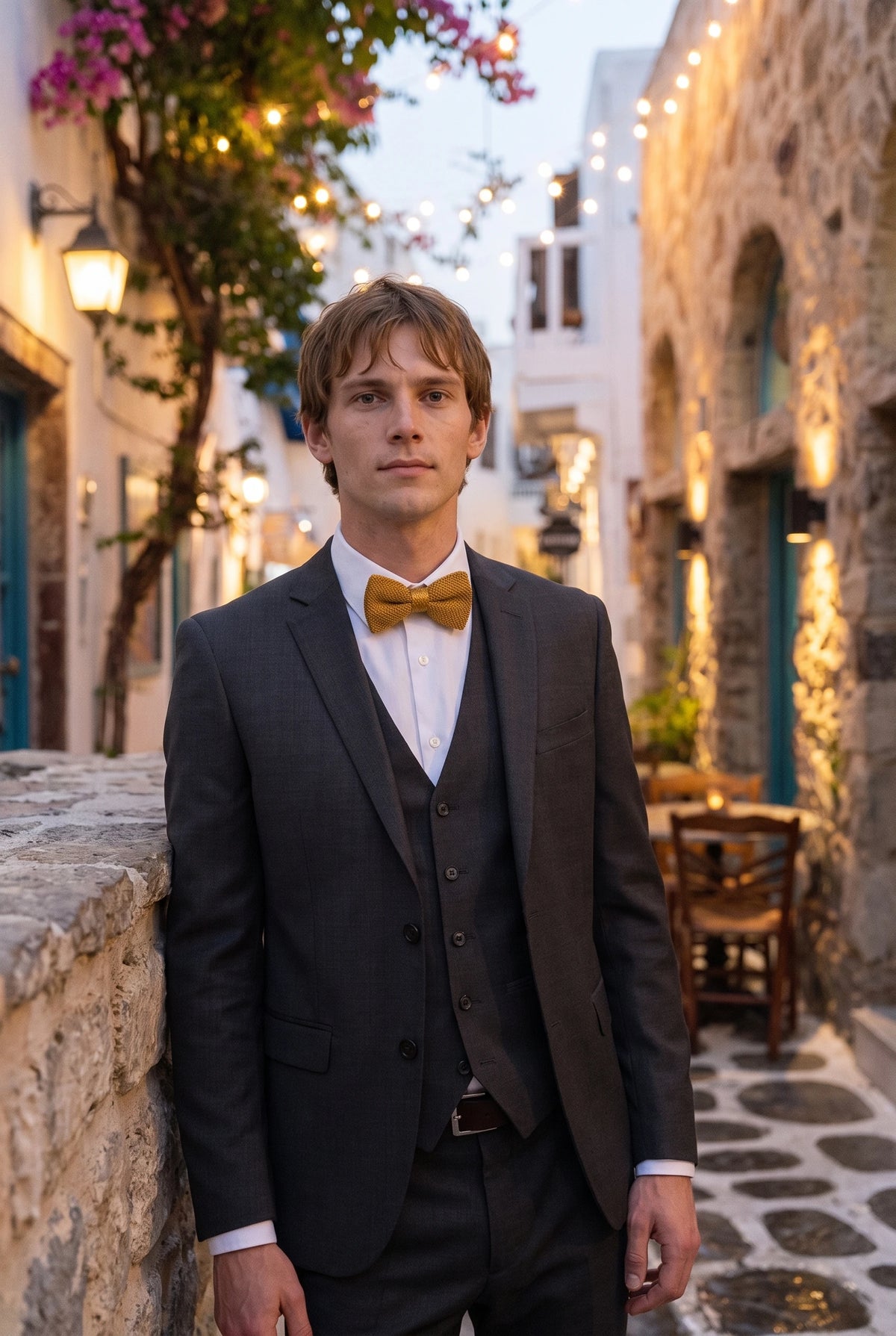 Men’s Mustard Knitted Bow Tie