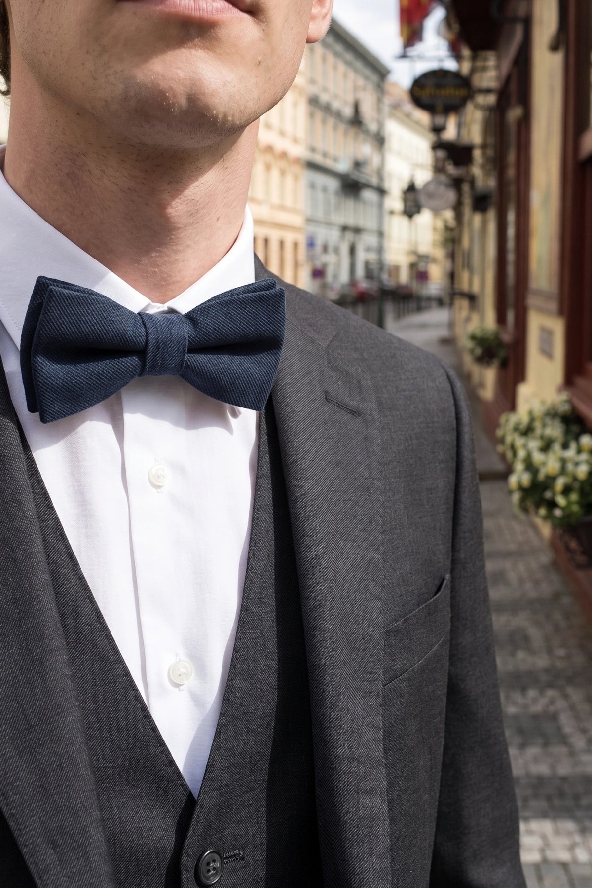 Men’s Navy Double Layer Bow Tie