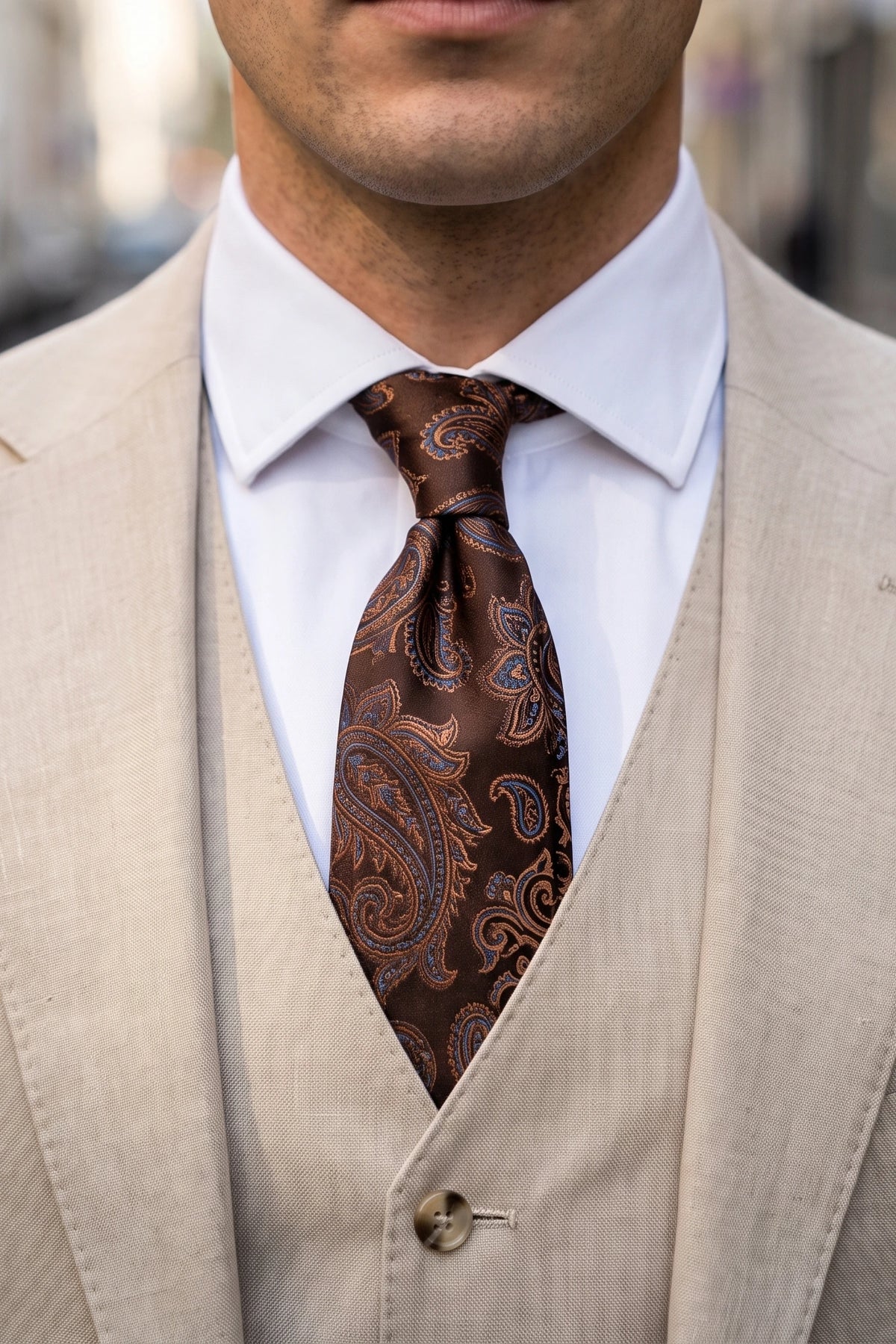 Men’s Navy Paisley Tie