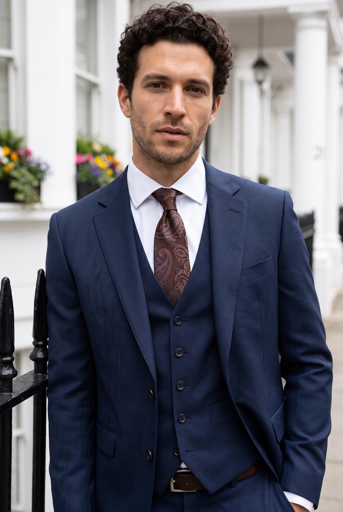 Men’s Navy Paisley Tie
