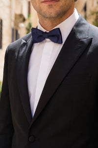 Men’s Navy Satin Bow Tie