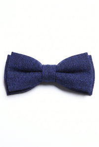 Men’s Navy Tweed Wool Blend Bow Tie