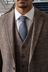 Men’s Navy Wool Blend Tweed Tie