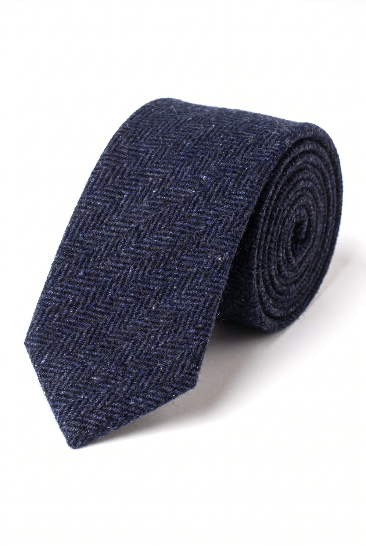 Men’s Navy Wool Blend Tweed Tie
