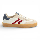 Men's Off White Leather Red Stripe Sneakers