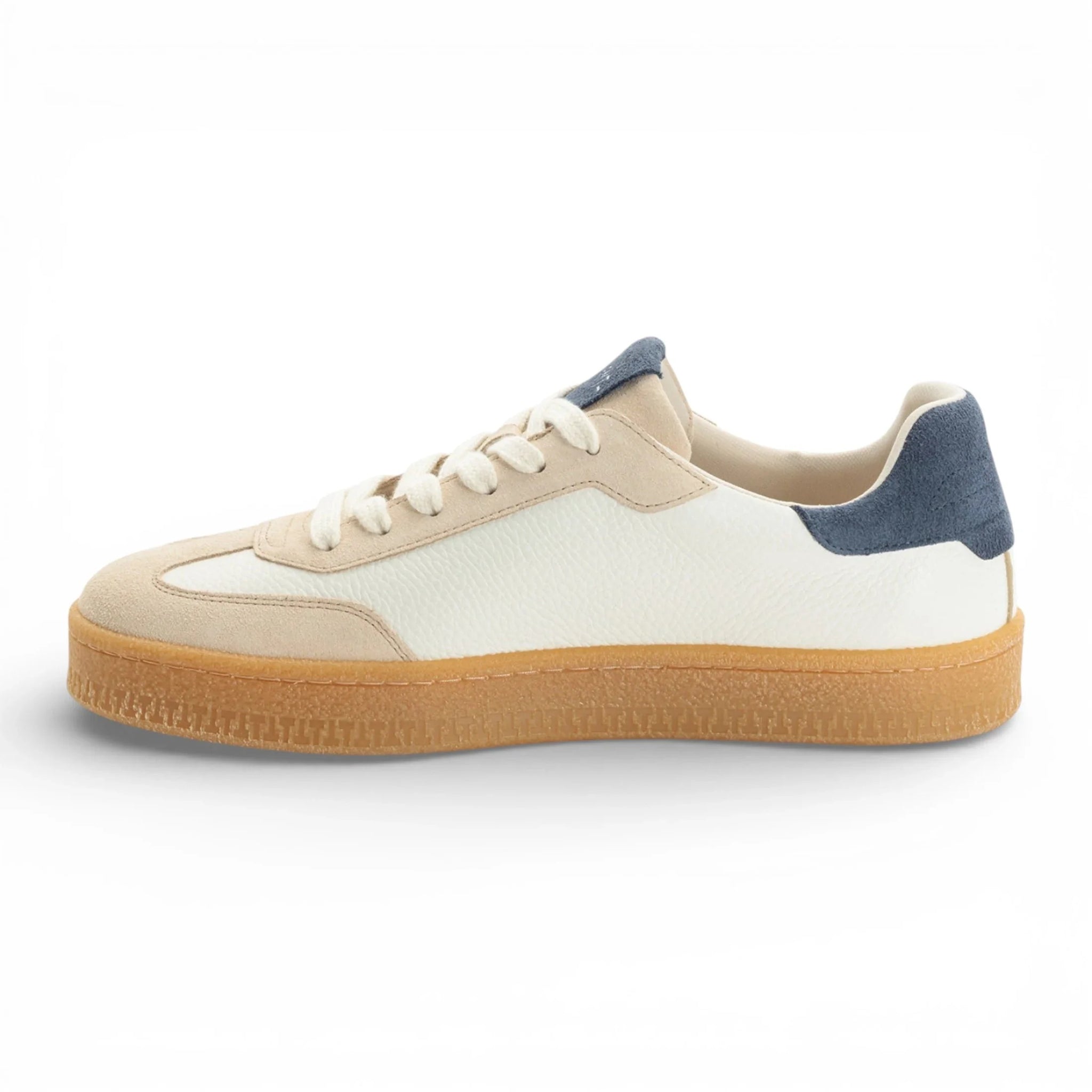 Men's Off White Leather Red Stripe Sneakers