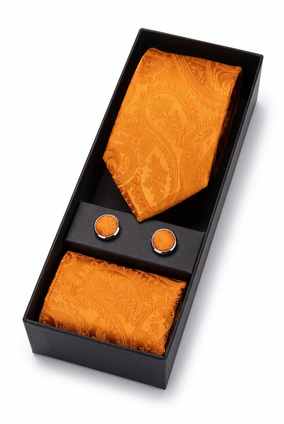 Men’s Orange Paisley Tie Gift Set