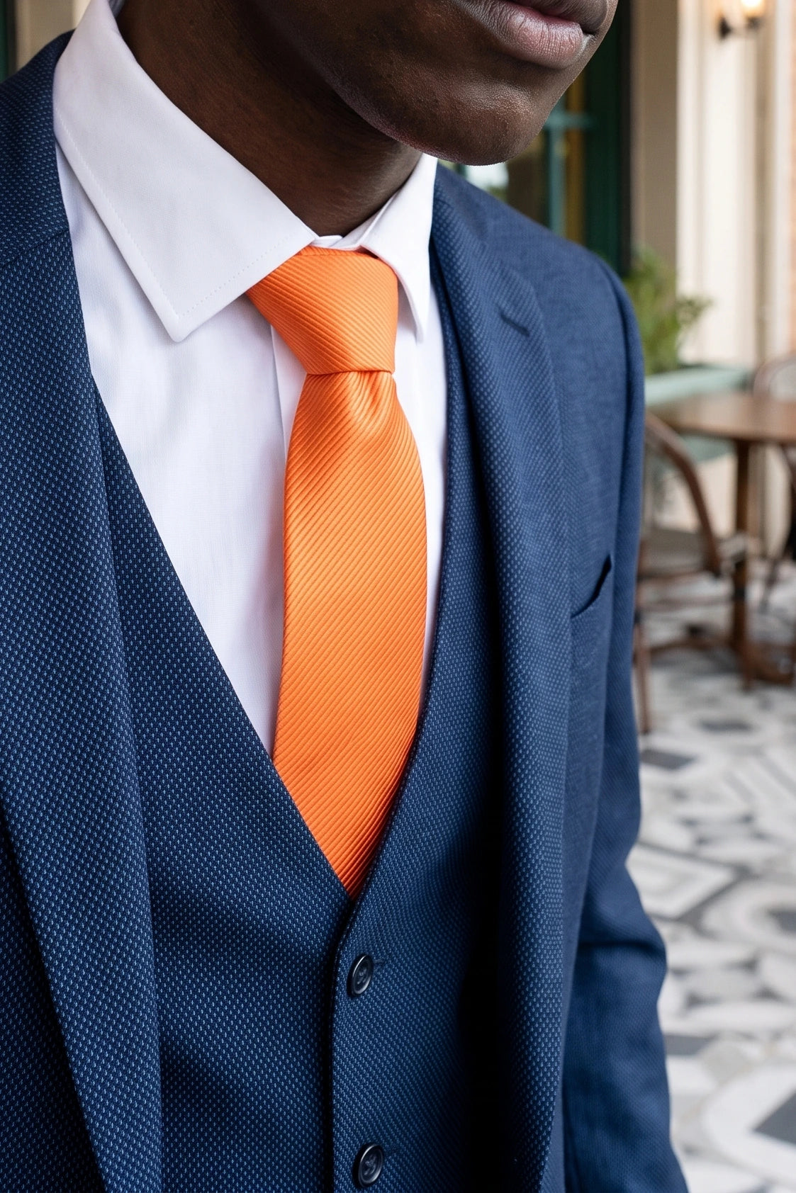 Men’s Orange Red Slim Tie