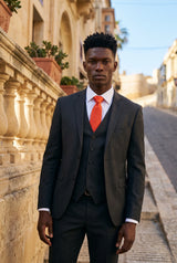 Men’s Orange Red Slim Tie