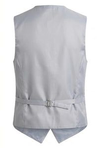 Men's Paisley Floral 3 Piece Bow Tie Hankie Waistcoat Set - Grey