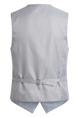 Men's Paisley Floral 3 Piece Bow Tie Hankie Waistcoat Set - Sky
