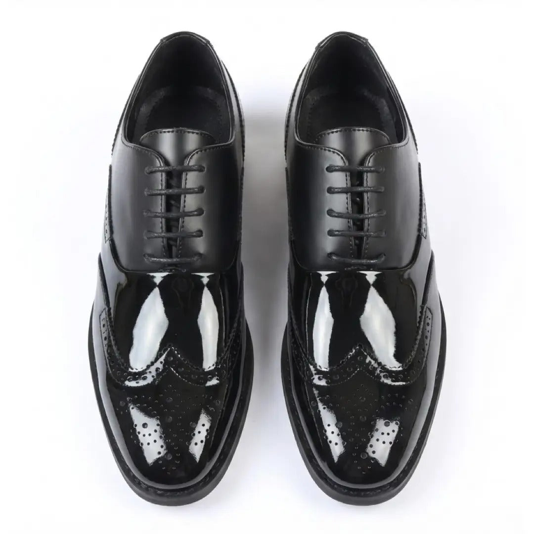 Men's Patent PU Leather Wingtip Oxford Shoes