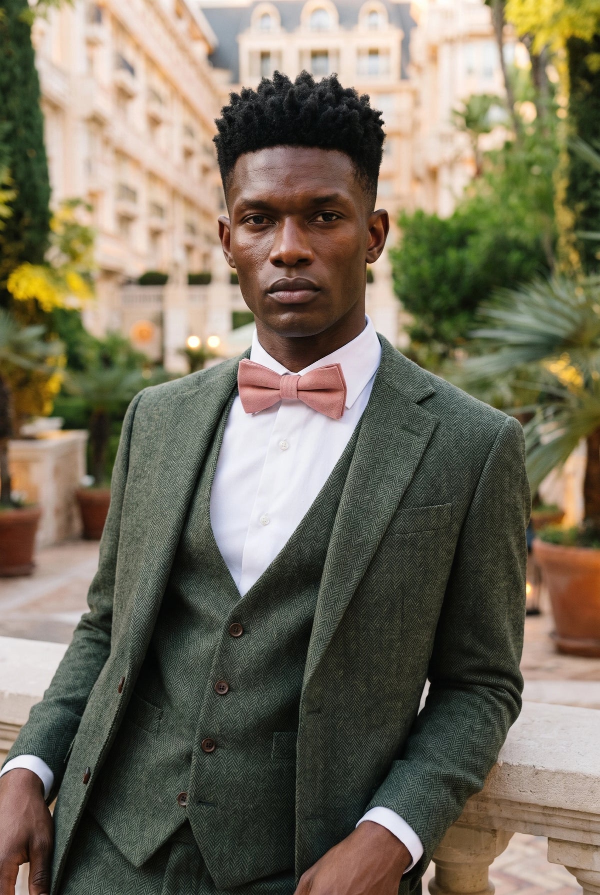 Men’s Pink Double Layer Bow Tie