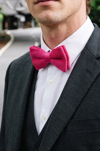 Men’s Pink Knitted Bow Tie