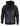 Mens Black Hood Real Leather Bomber Jacket Red Stripes Quilted Slim Fit Casual