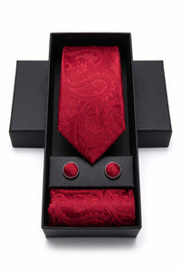 Men’s Red Paisley Tie Gift Set