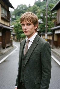 Men’s Red Wool Blend Tweed Tie