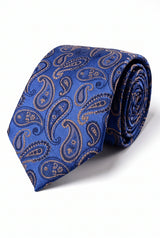Men’s Royal Blue Paisley Patterned Tie