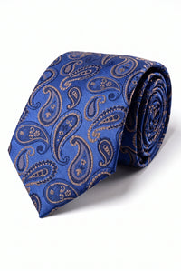Men’s Royal Blue Paisley Patterned Tie