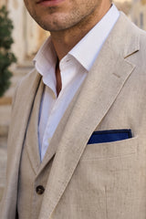 Men’s Royal Blue Tweed Wool Blend Pocket Square