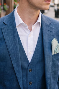 Men’s Sage Green Tweed Wool Blend Pocket Square