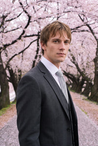 Men’s Silver Knitted Polyester Tie
