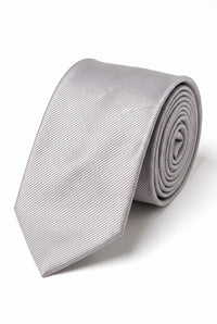 Men’s Silver Slim 6cm Solid Colour Tie