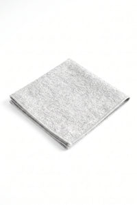 Men’s Silver Tweed Wool Blend Pocket Square