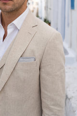 Men’s Silver Tweed Wool Blend Pocket Square