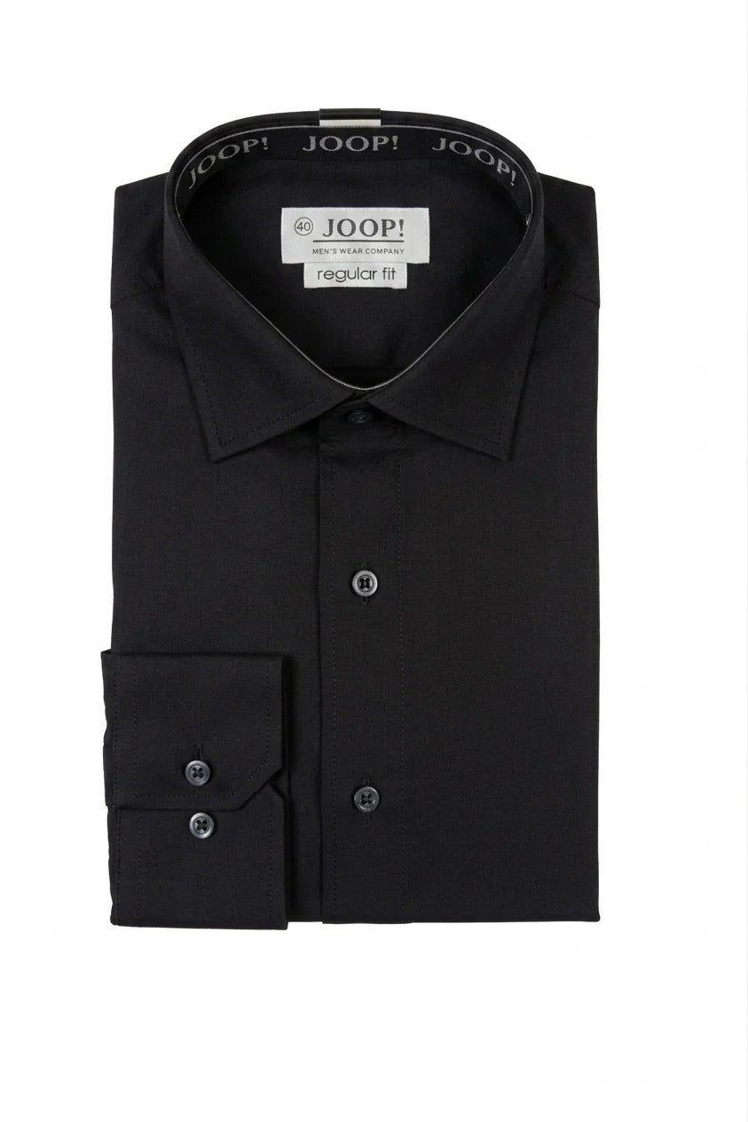 Men's Slim Fit Long Sleeve Button-Down Dress Shirt - Black